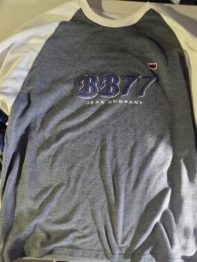 Vintage Bugle Boy Gray and White Raglan BB77 Sweatshirt
